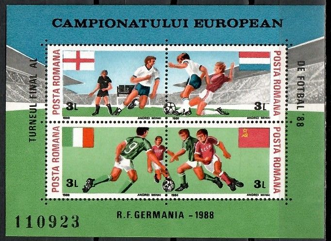 Znaczek Rumunia 1988 Mi bl 242 Czyste **
