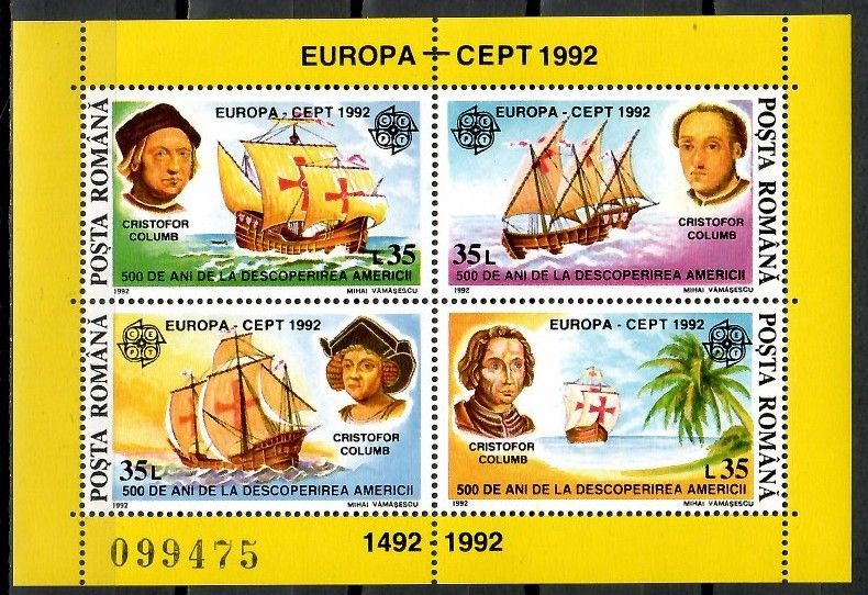 Znaczek Rumunia 1992 Mi bl 271 Czyste **