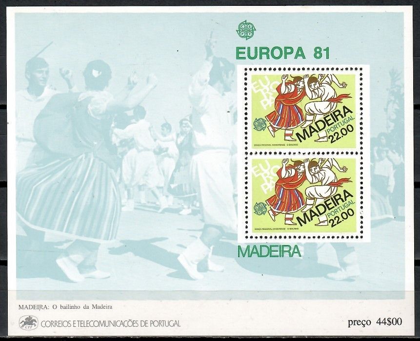Znaczek Madera 1981 Mi bl 2 Czyste **