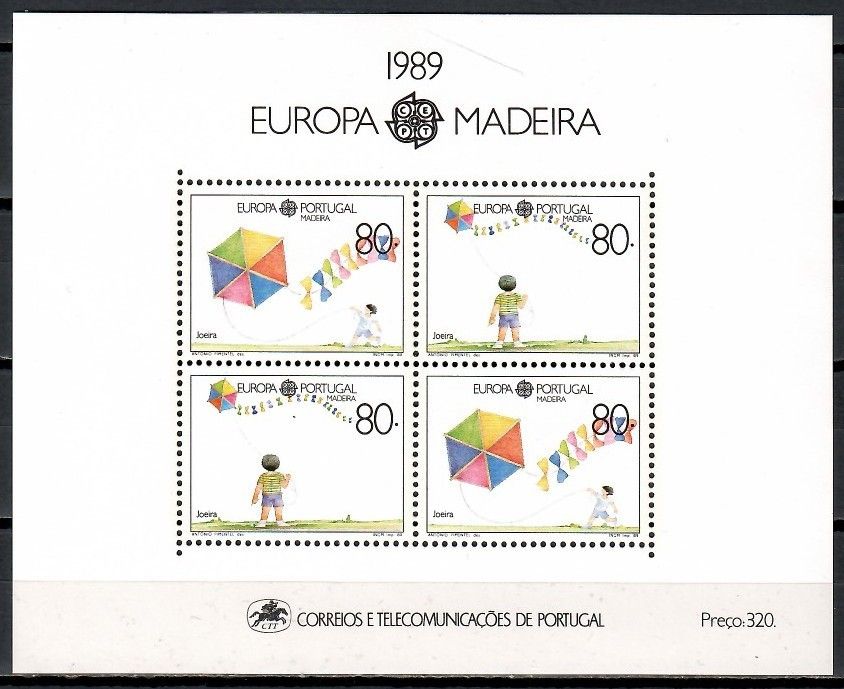 Znaczek Madera 1989 Mi bl 10 Czyste **