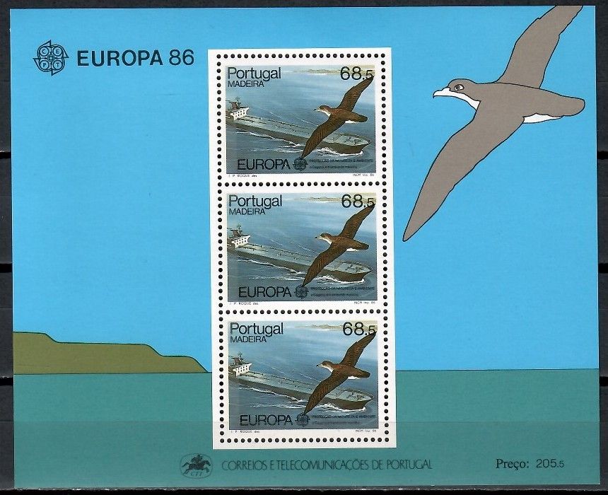 Znaczek Madera 1986 Mi bl 7 Czyste **