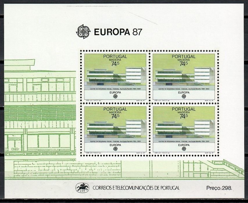 Znaczek Madera 1987 Mi bl 8 Czyste **