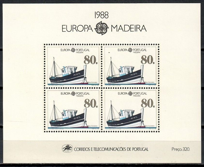 Znaczek Madera 1988 Mi bl 9 Czyste **