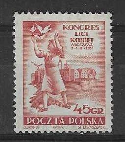 Znaczek Polska 1951 Mi 684 Fi 546 Bez kleju ( * )