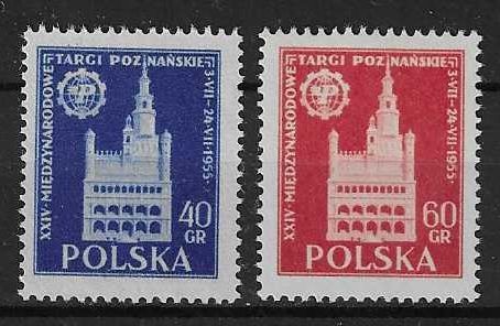 Znaczek Polska 1955 Mi 915-916 Fi 773-774 Bez kleju ( * )