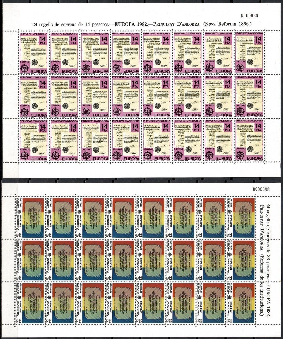 Znaczek Andora (hiszpańska) 1982 Mi ark 153-154 Czyste **