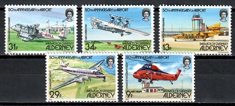 Znaczek Alderney 1985 Mi 18-22 Czyste **