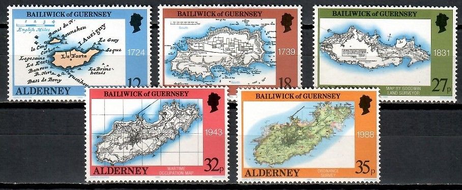 Znaczek Alderney 1989 Mi 37-41 Czyste **