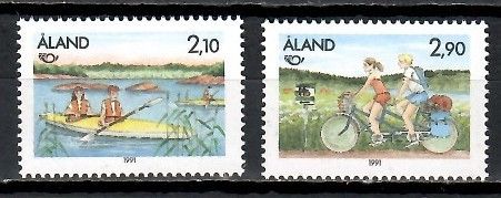 Znaczek Wyspy Alandzkie 1991 Mi 51-52 Czyste **