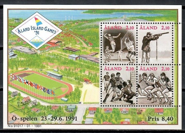 Znaczek Wyspy Alandzkie 1991 Mi bl 1 Czyste **