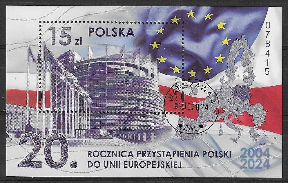 Znaczek Polska 2024 Mi abo bl 342 Fi bl 382 Stemplowane