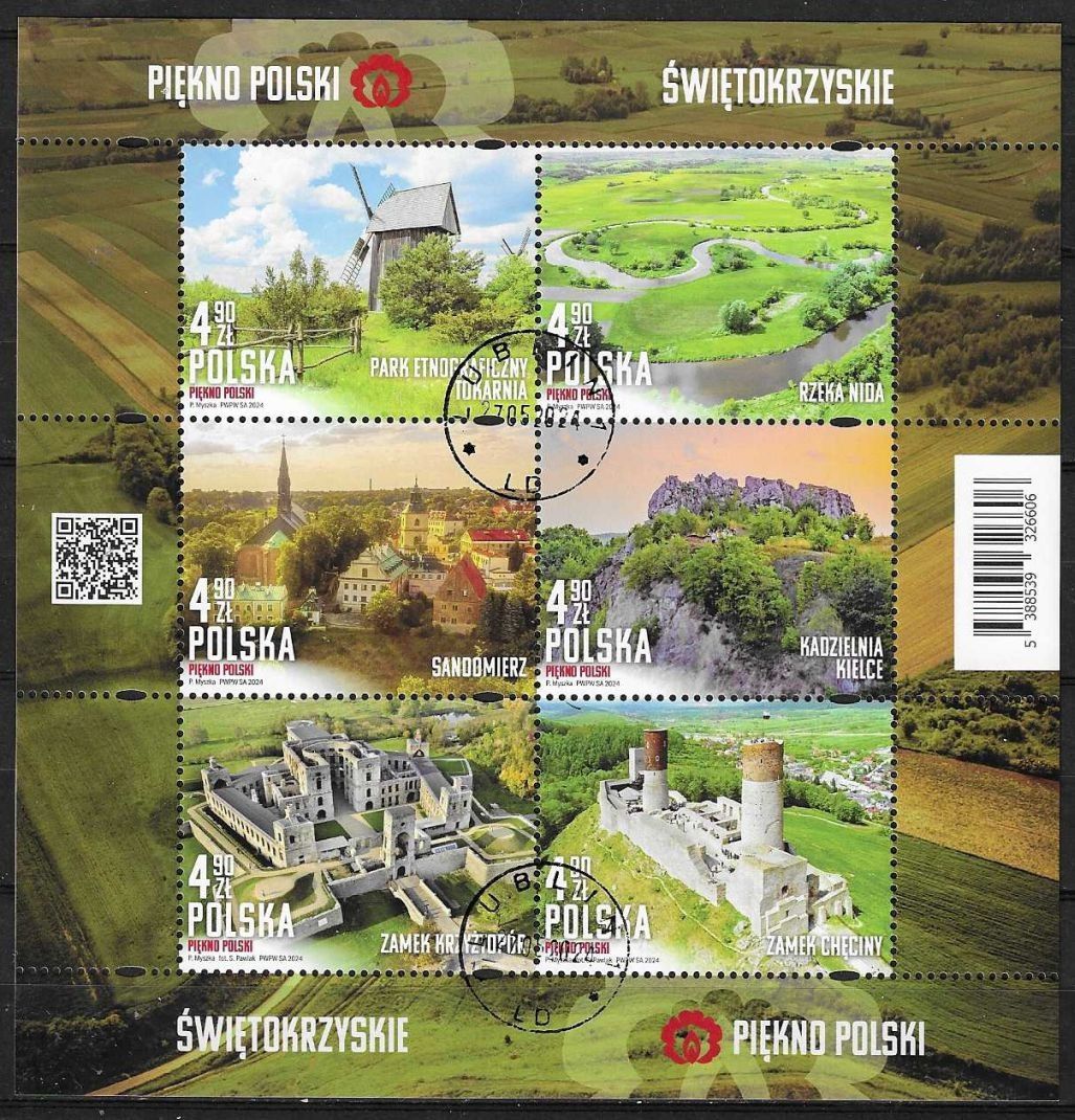 Znaczek Polska 2024 Mi abo bl 343 Fi bl 383 Stemplowane