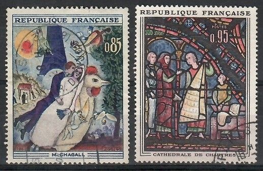 Znaczek Francja 1963 Mi 1452-1453 Stemplowane