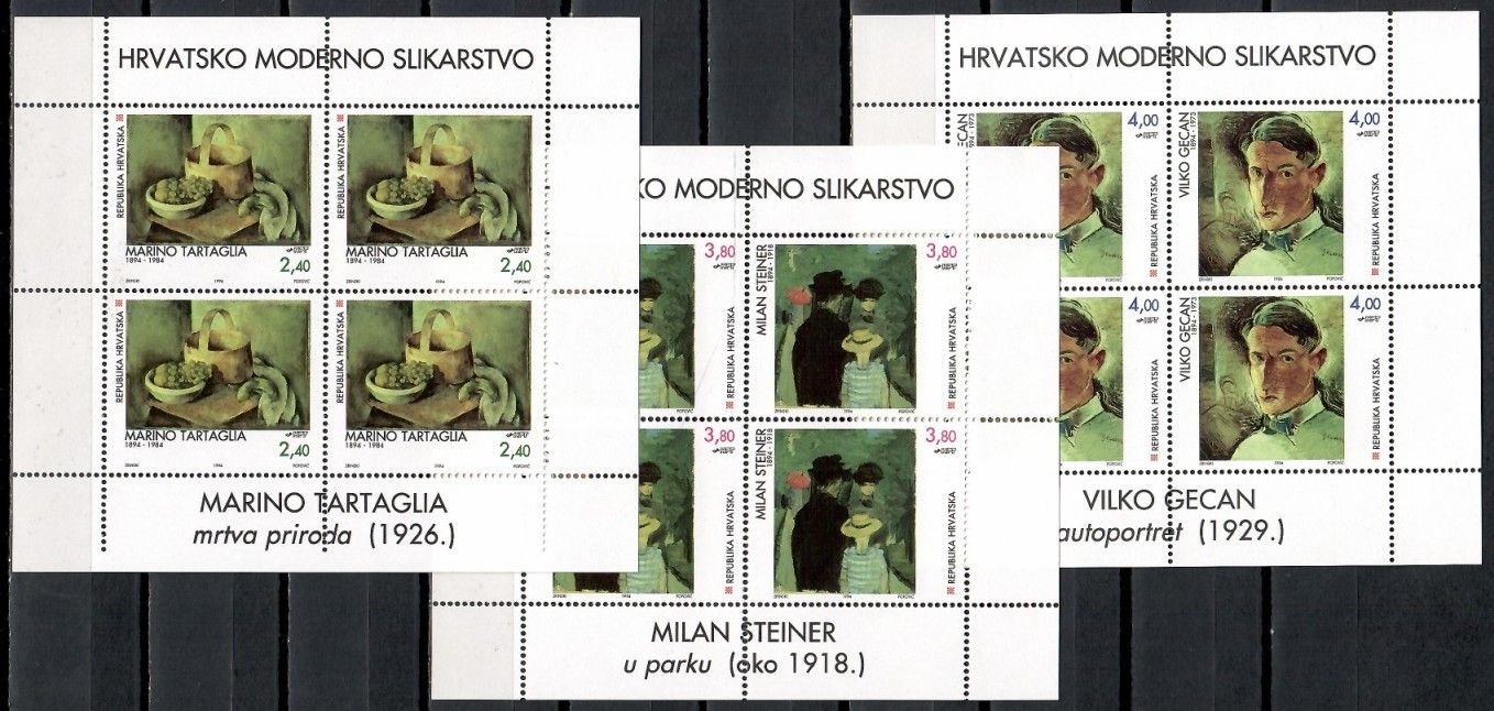 Znaczek Chorwacja 1994 Mi ark 295-297 Czyste **