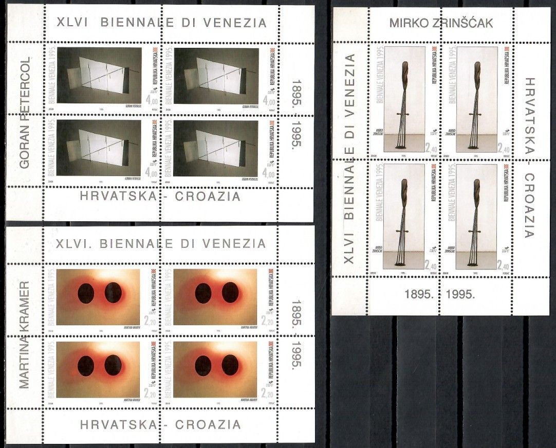 Znaczek Chorwacja 1995 Mi ark 324-326 Czyste **
