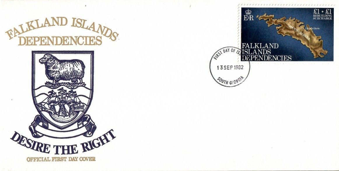 Znaczek Dependencja Falklandów 1982 Mi 116 FDC