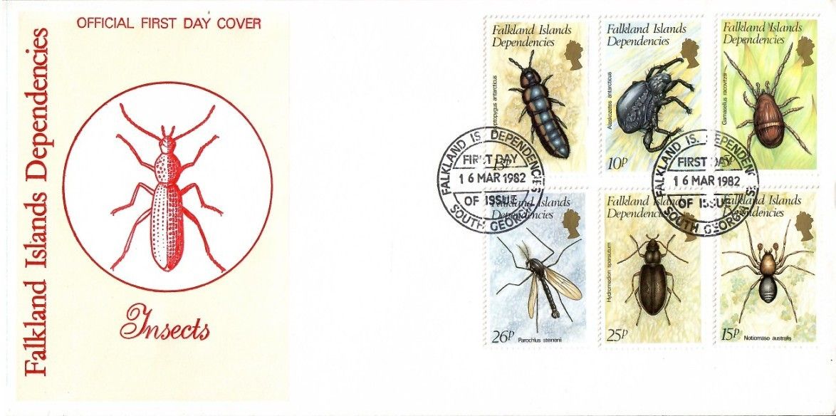 Znaczek Dependencja Falklandów 1982 Mi 106-111 FDC
