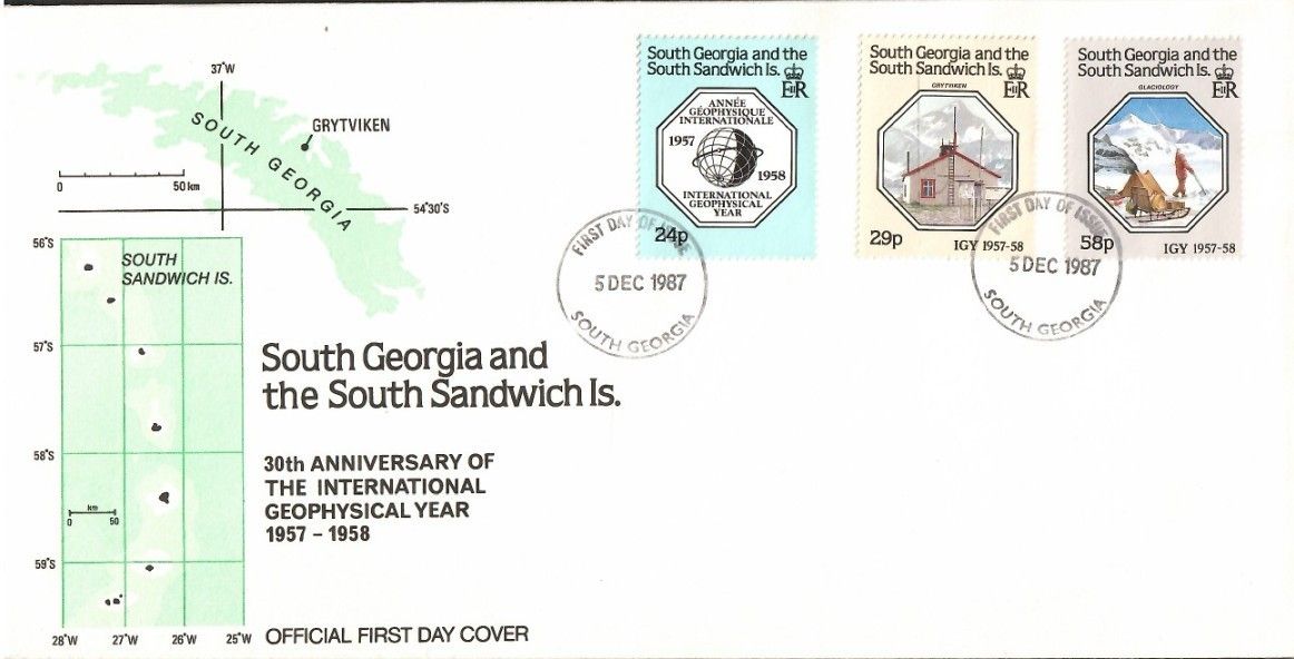 Znaczek Georgia Południowa i Sandwich Południowy 1987 Mi 165-167 FDC