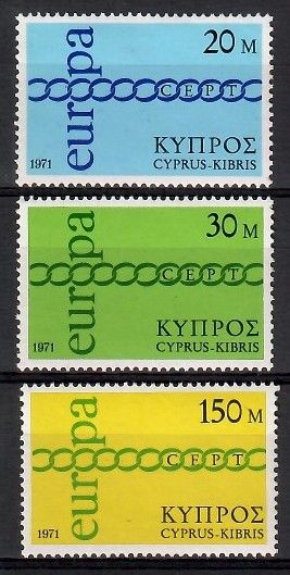 Znaczek Cypr 1971 Mi 359-361 Czyste **