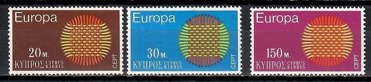 Znaczek Cypr 1970 Mi 332-334 Czyste **