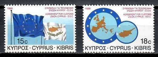 Znaczek Cypr 1988 Mi 693-694 Czyste **