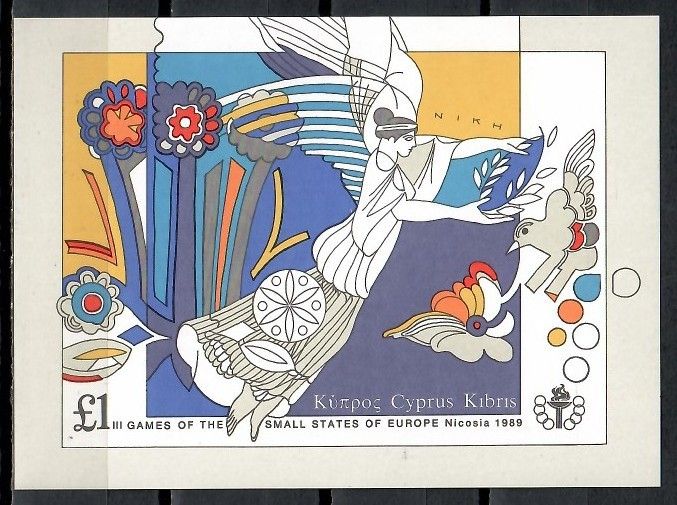 Znaczek Cypr 1989 Mi bl 14 Czyste **