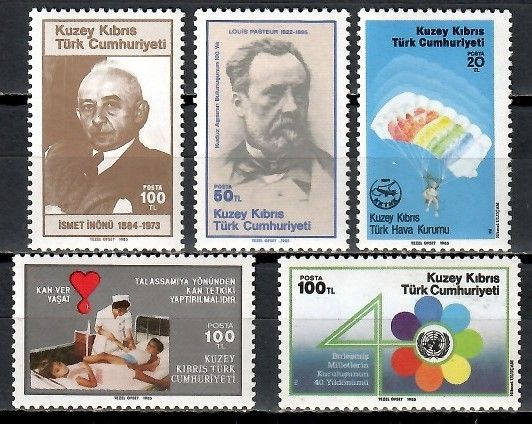 Znaczek Cypr Północny 1985 Mi 174-178 Czyste **