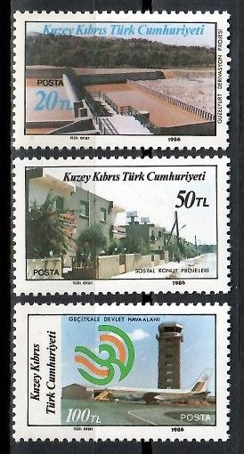 Znaczek Cypr Północny 1986 Mi 192-194 Czyste **