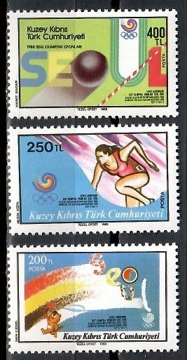 Znaczek Cypr Północny 1988 Mi 232-234 Czyste **