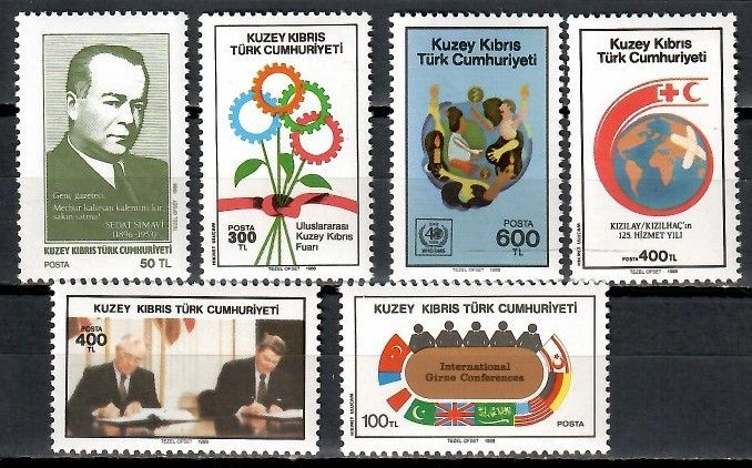 Znaczek Cypr Północny 1988 Mi 235-240 Czyste **