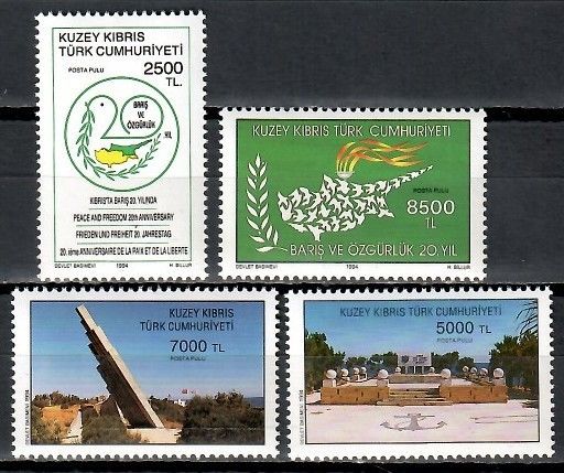 Znaczek Cypr Północny 1994 Mi 378-381 Czyste **