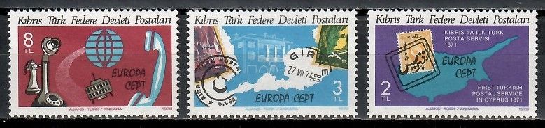 Znaczek Cypr Północny 1979 Mi 71-73 Czyste **