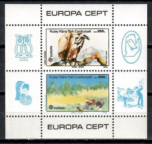 Znaczek Cypr Północny 1986 Mi bl 5 Czyste **