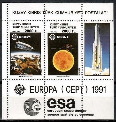Znaczek Cypr Północny 1991 Mi bl 9 Czyste **