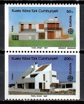 Znaczek Cypr Północny 1987 Mi 205-206C Czyste **