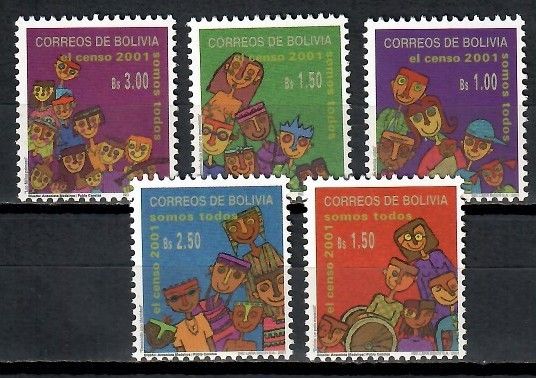 Znaczek Boliwia 2001 Mi 1480-1484 Czyste **