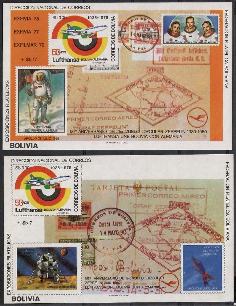 Znaczek Boliwia 1980 Mi bl 104-105 Czyste **