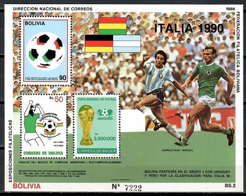Znaczek Boliwia 1988 Mi bl 177 Czyste **