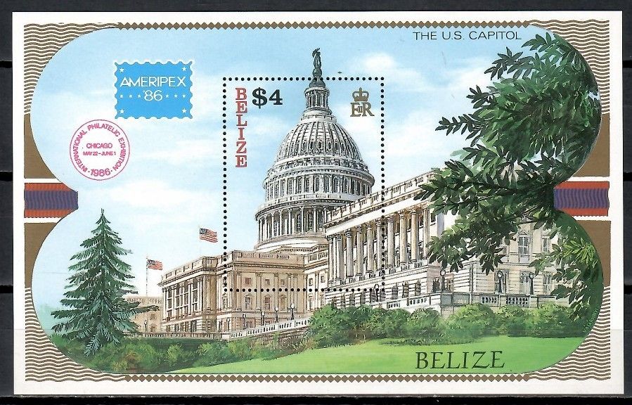 Znaczek Belize 1986 Mi bl 82 Czyste **