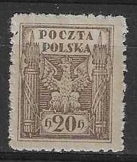 Znaczek Polska 1919 Mi 81 Fi 77B Czyste **