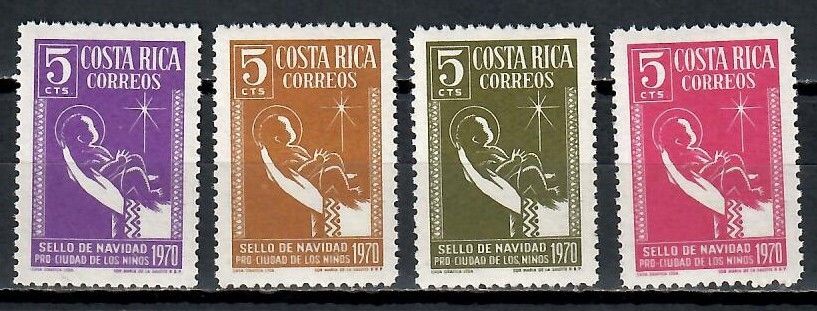 Znaczek Kostaryka 1970 Mi 49-52 Czyste **