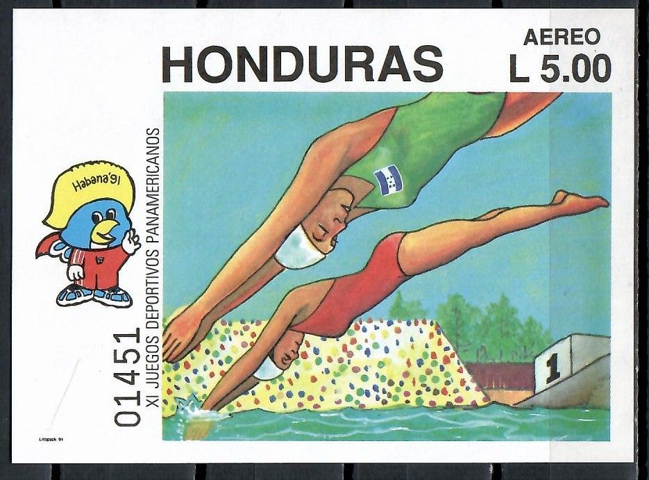 Znaczek Honduras 1991 Mi bl 49 Czyste **
