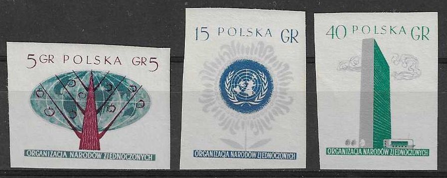 Znaczek Polska 1957 Mi 998-1000B Fi 584-856A Czyste **