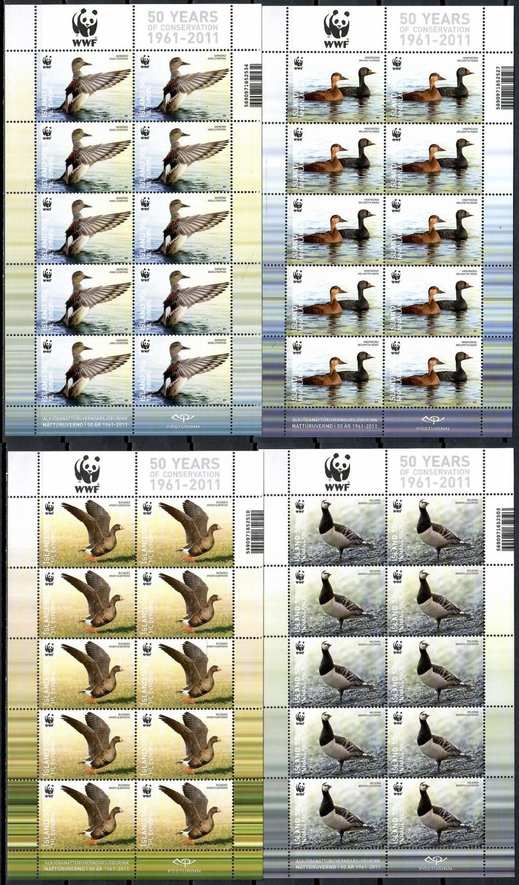 Znaczek Islandia 2011 Mi ark 1298-1301 Czyste **