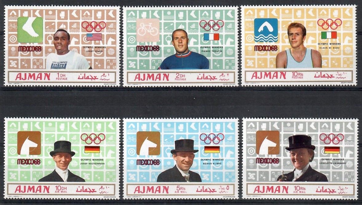 Znaczek Ajman / Adżman 1969 Mi 448-453 Czyste **