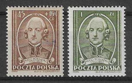 Znaczek Polska 1952 Mi 741-742 Fi 603-604 Z podlepką *