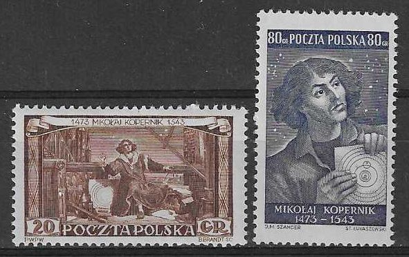 Znaczek Polska 1953 Mi 805-806A Fi 667-668 Z podlepką *