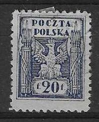 Znaczek Polska 1919 Mi 105 Fi 89B Z podlepką *
