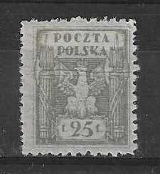 Znaczek Polska 1919 Mi 106 Fi 90B Z podlepką *