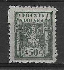 Znaczek Polska 1919 Mi 108 Fi 91B Z podlepką *